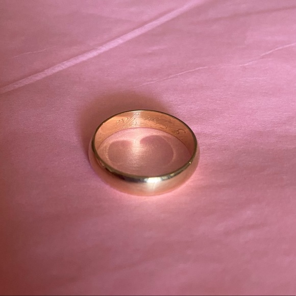 18k Gold Wedding Engagement Ring Band I Love You Engraved - Picture 7 of 7